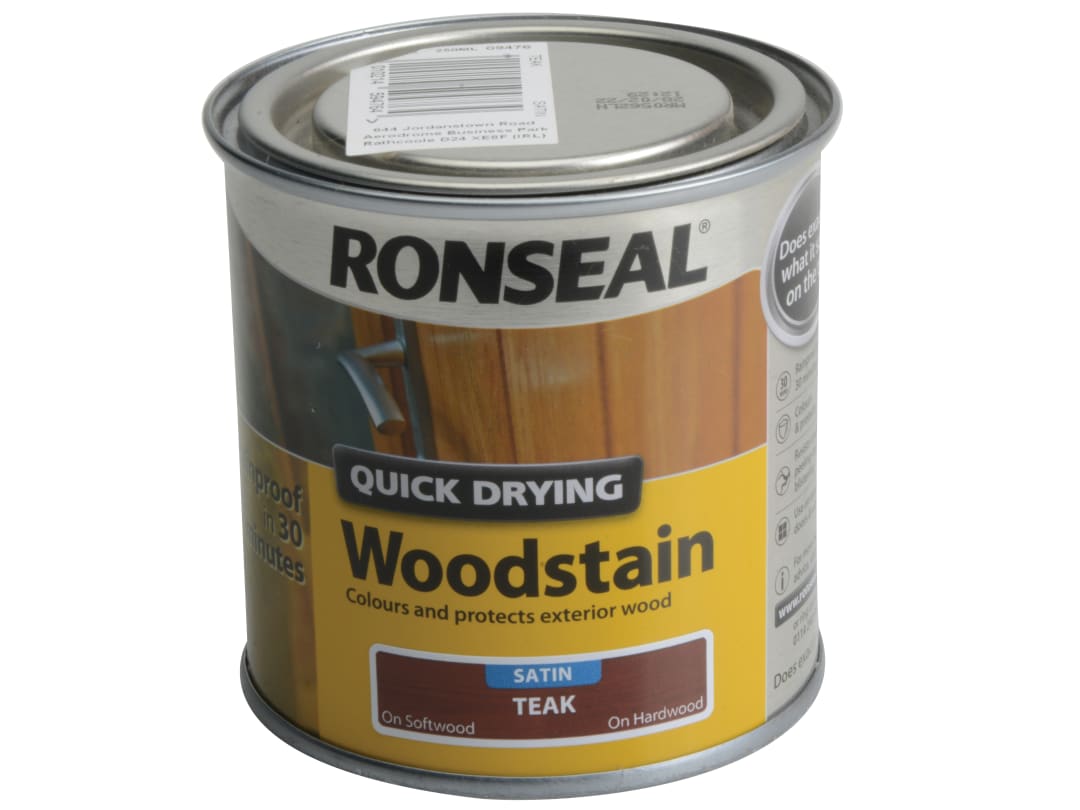 Ronseal Woodstain Quick Dry Satin Teak 250ml 09476