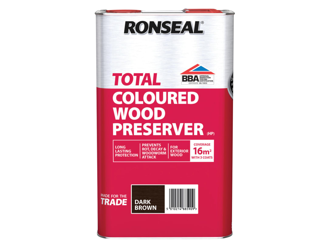 Ronseal Trade Total Wood Preserver Dark Brown 5 litre 38590