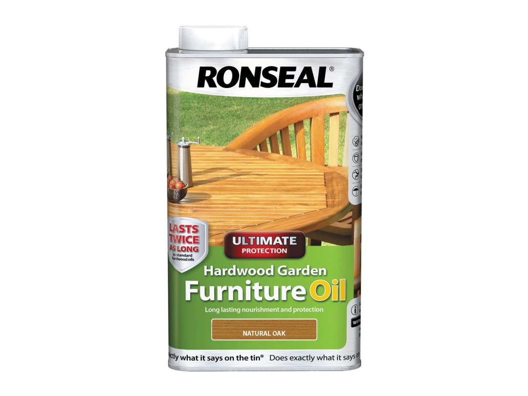 Ronseal Ultimate Protection Hardwood Garden Furniture Oil Natural Oak 1 litre 37357
