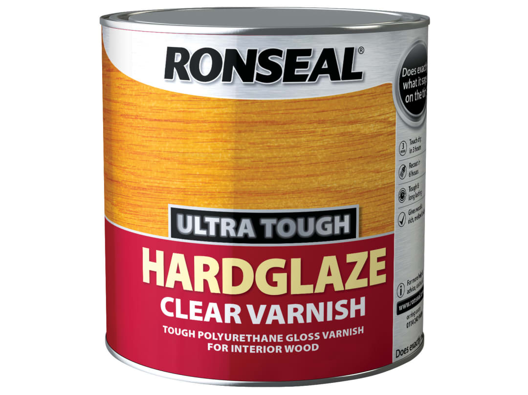 Ronseal Hardglaze Interior Clear Varnish Satin 750ml 09054