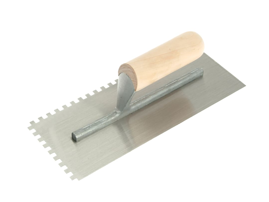R.S.T. Notched Trowel 6mm Square Notches Wooden Handle 11 x 4.1/2in RTR153DS