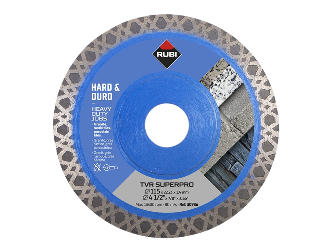 RUBI TILING TOOLS TVR115 TVR SUPERPRO Diamond Blade 115mm 30986