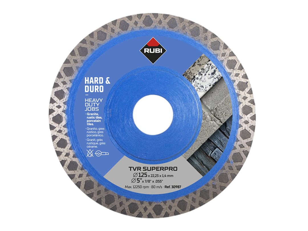 RUBI TILING TOOLS TVR125 TVR SUPERPRO Diamond Blade 125mm 30987