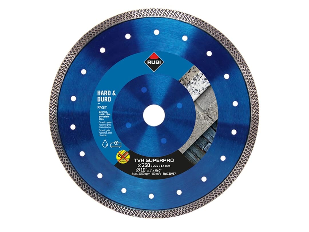 RUBI TILING TOOLS TVH250 SUPERPRO Diamond Blade 250mm 31937