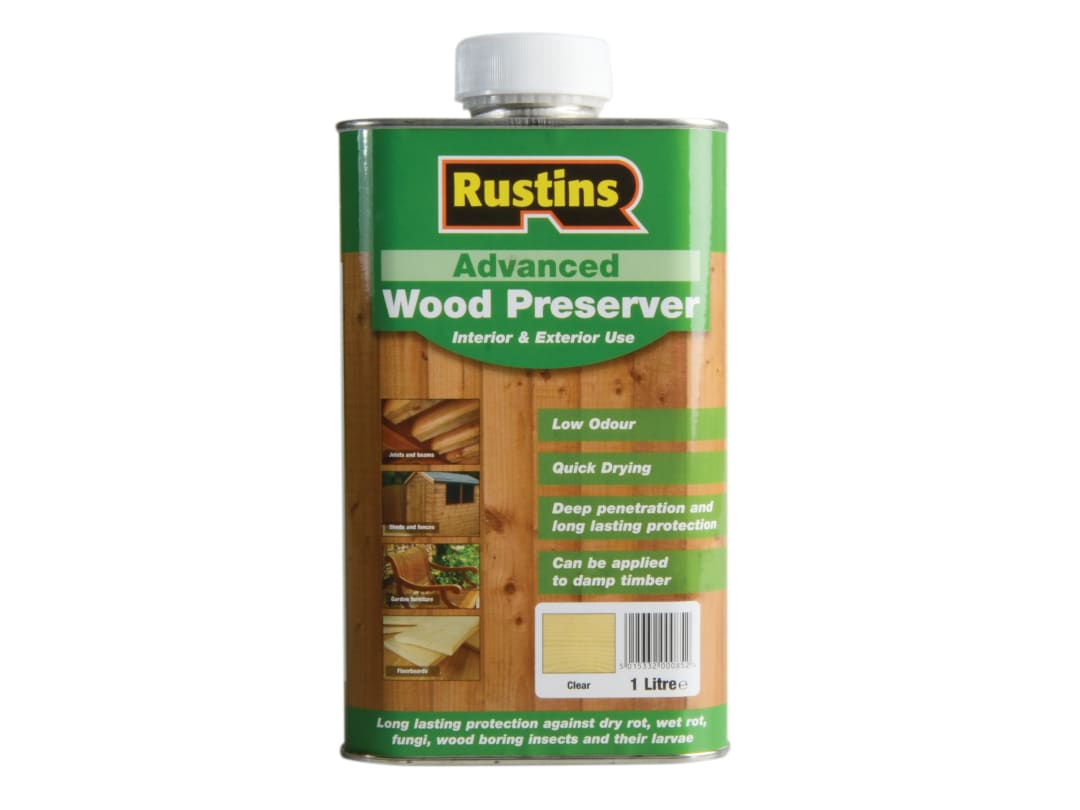 Rustins Advanced Wood Preserver Clear 1 litre AWCL1000