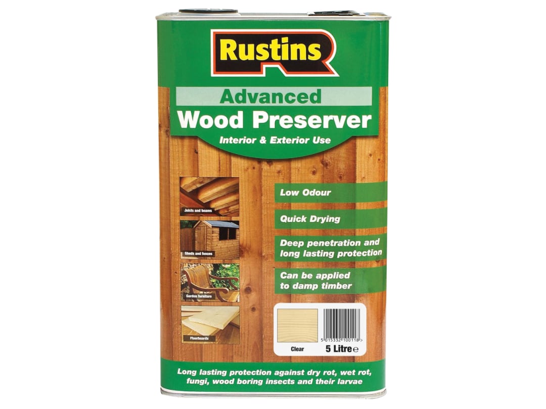 Rustins Advanced Wood Preserver Clear 5 litre AWCL5000