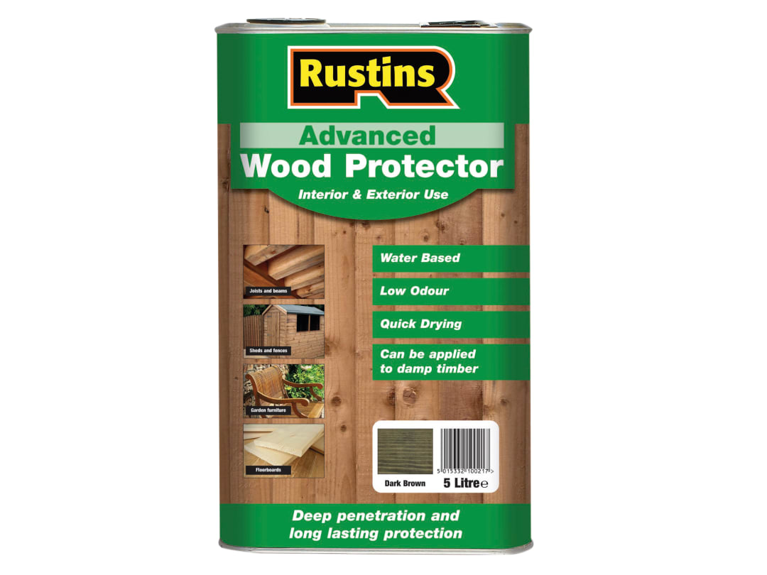 Rustins Advanced Wood Preserver Dark Brown 5 litre AWDB5000