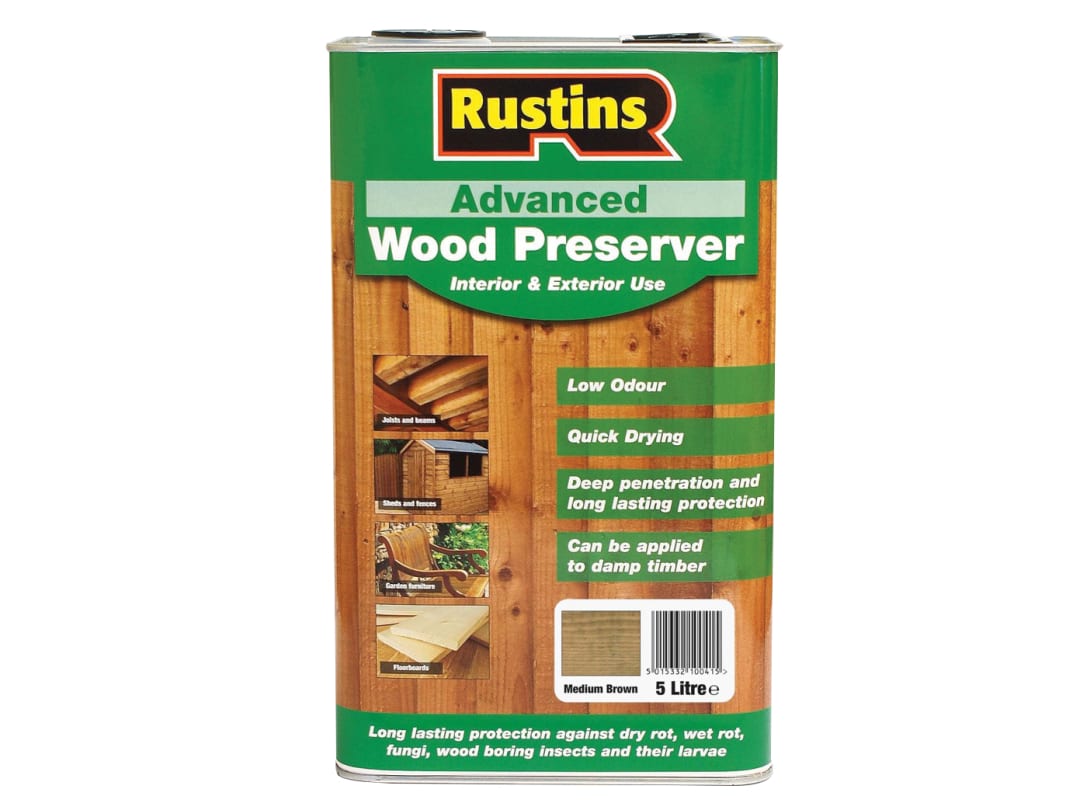 Rustins Advanced Wood Preserver Mid Brown 5 litre AWMB5000