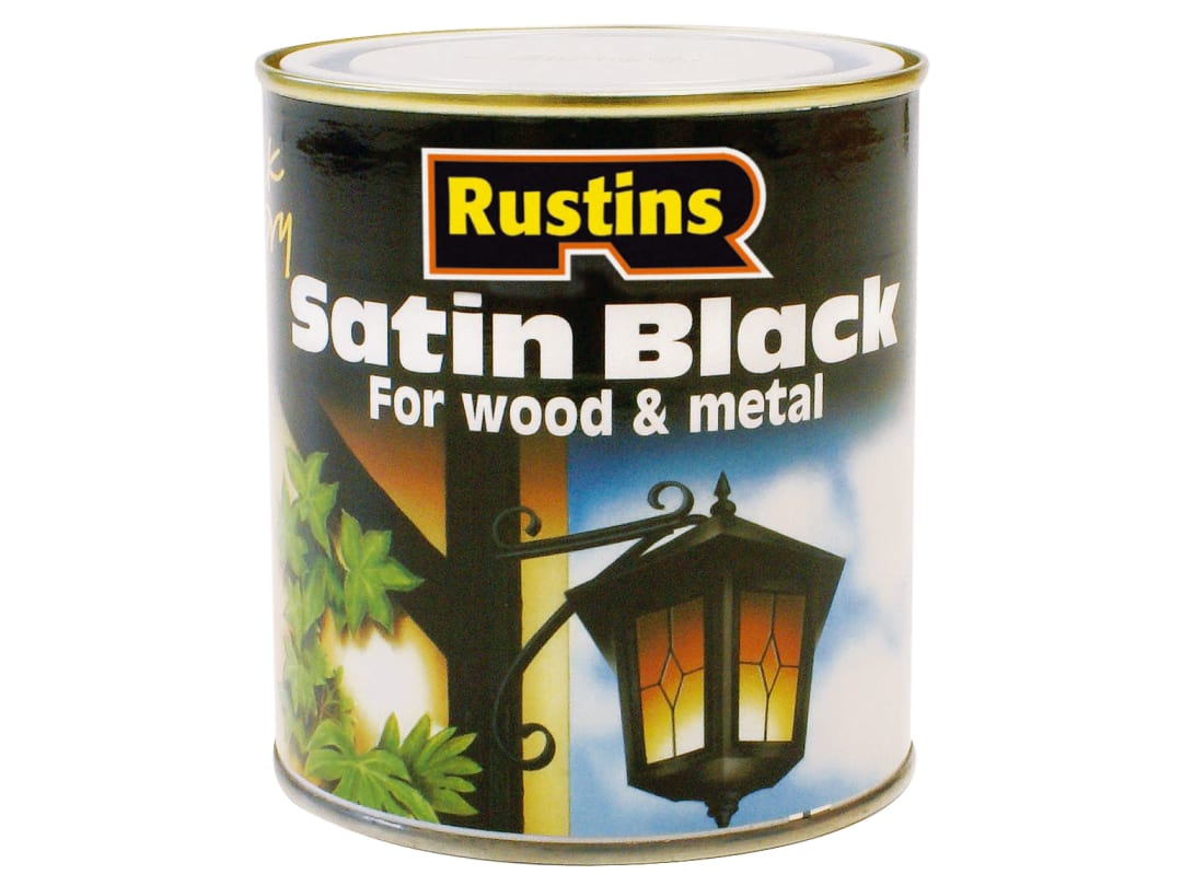 Rustins Quick Dry Satin Paint Black 250ml SATB250