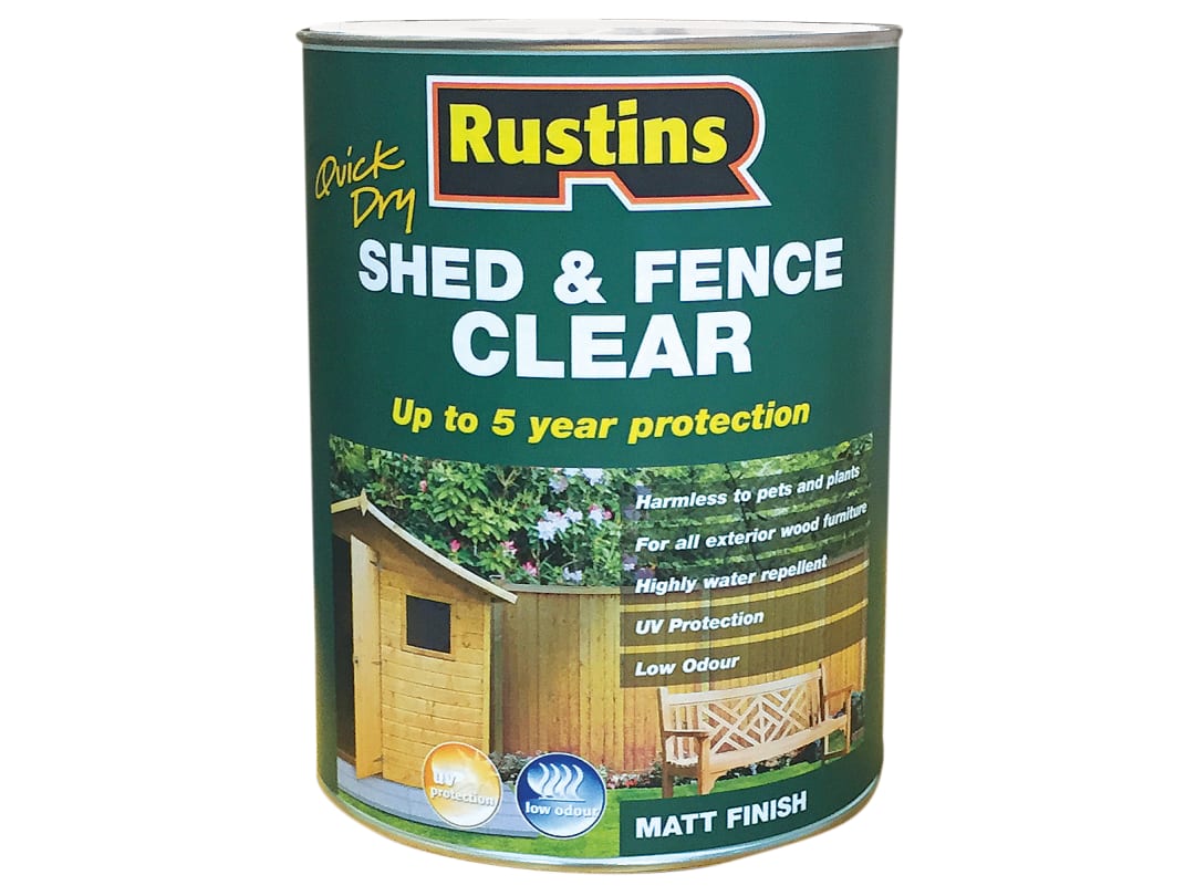 Rustins Quick Dry Shed and Fence Clear Protector 5 litre FSCL5000