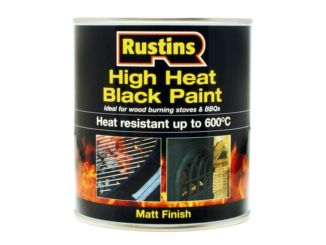 Rustins High Heat Paint Black 250ml HRBL250