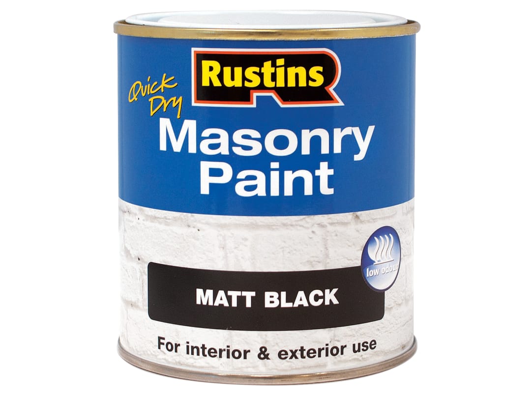 Rustins Masonry Paint Black 250ml MASPB250