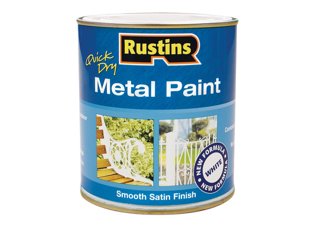 Rustins Quick Dry Metal Paint Smooth Satin White 1 Litre MPWH1000