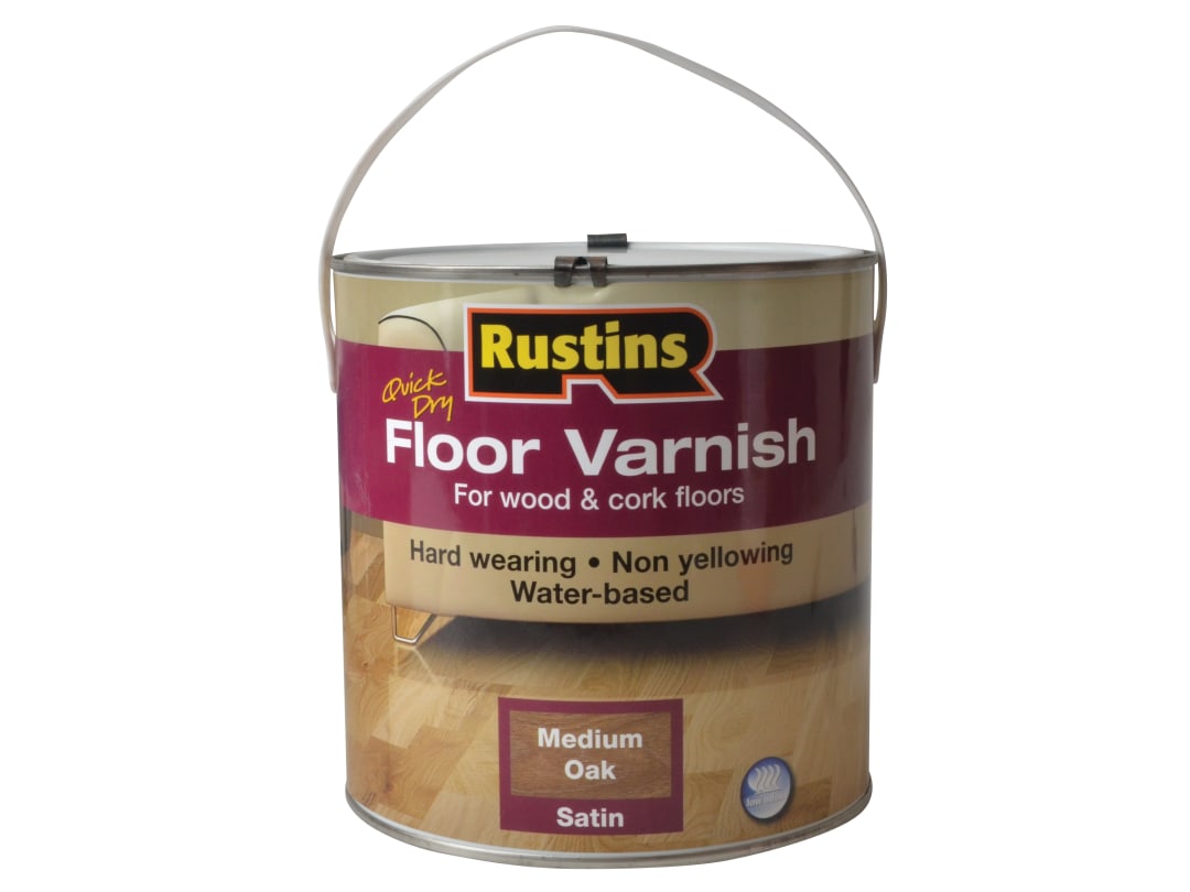 Rustins Quick Dry Coloured Floor Varnish Medium Oak 2.5 litre AFMO2500