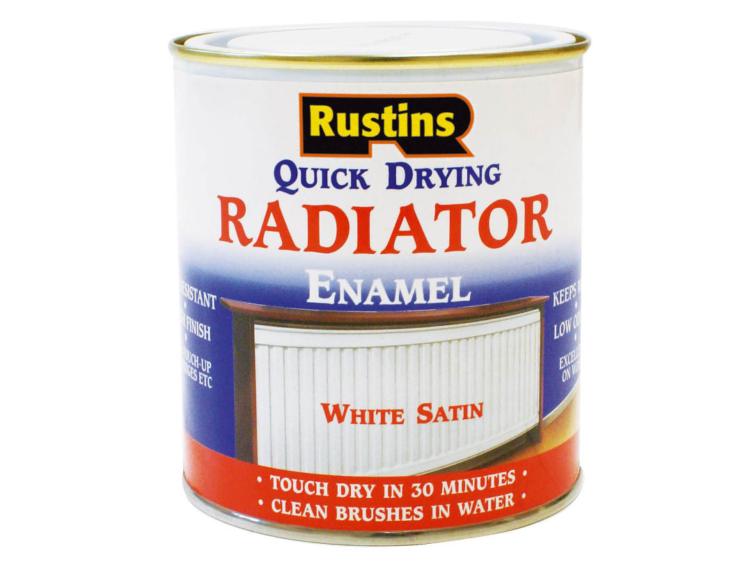 Rustins Quick Dry Radiator Enamel Satin White 250ml RADS250