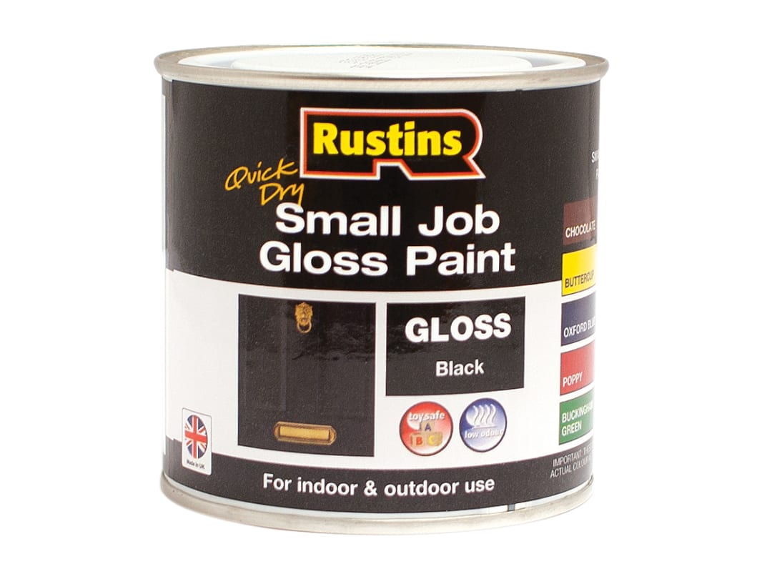 Rustins Quick Dry Small Job Gloss Black 250ml GPBLW250