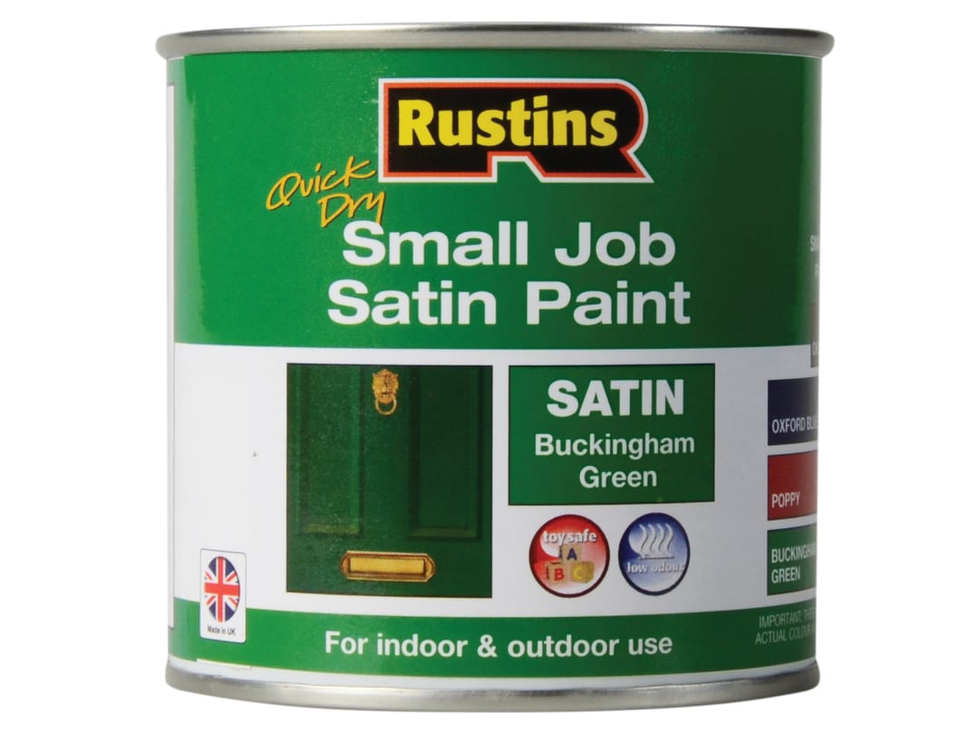 Rustins Quick Dry Small Job Satin Paint Buckingham Green 250ml SPBGW250