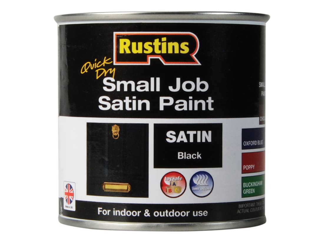 Rustins Quick Dry Small Job Satin Black 250ml SPBLW250