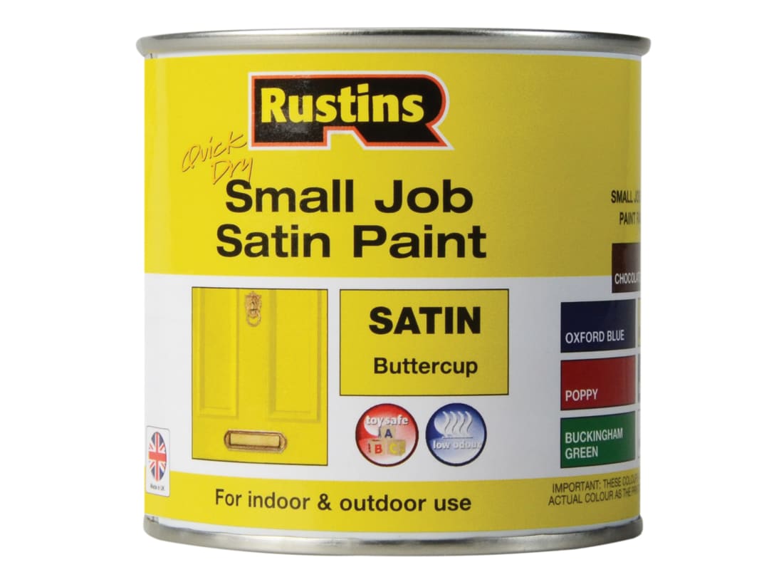 Rustins Quick Dry Small Job Satin Paint Buttercup 250ml SPBUW250