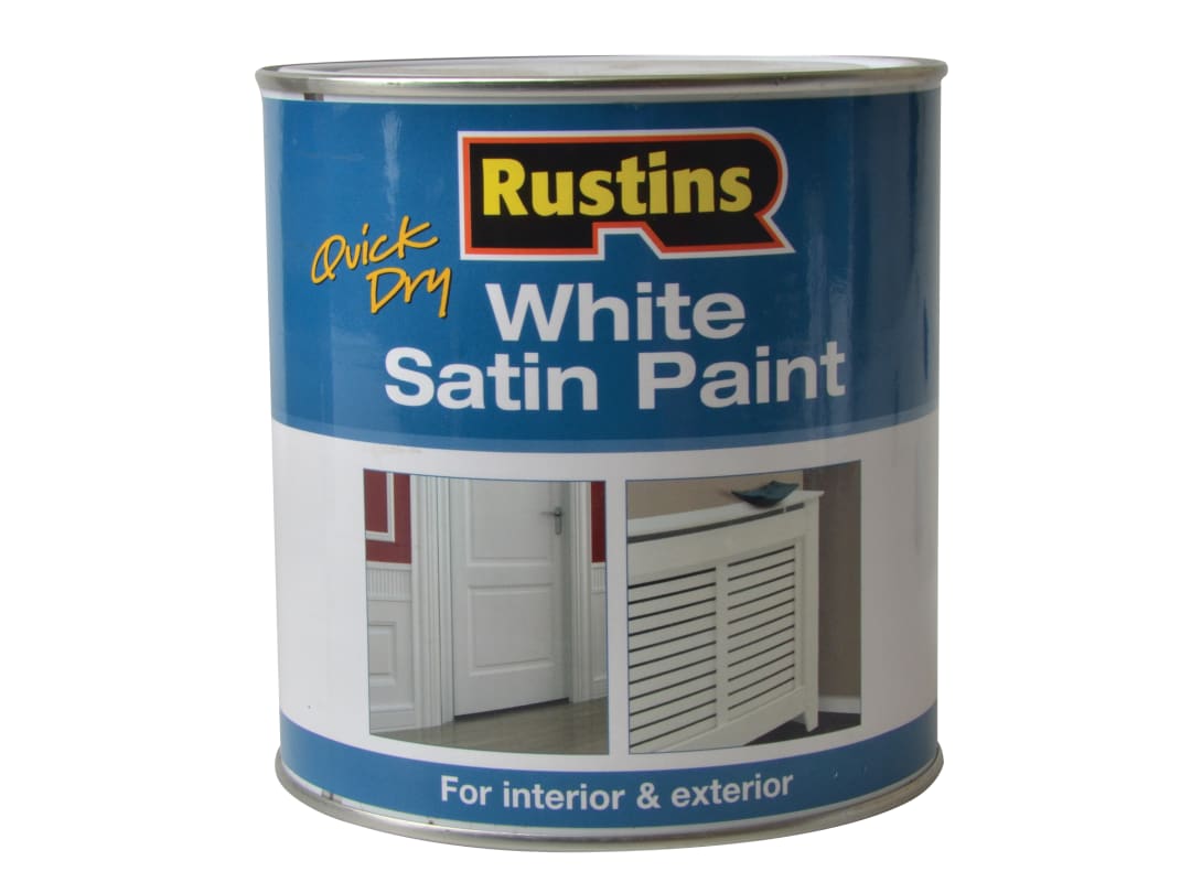 Rustins Quick Dry White Satin Paint 1 Litre WHISW1000