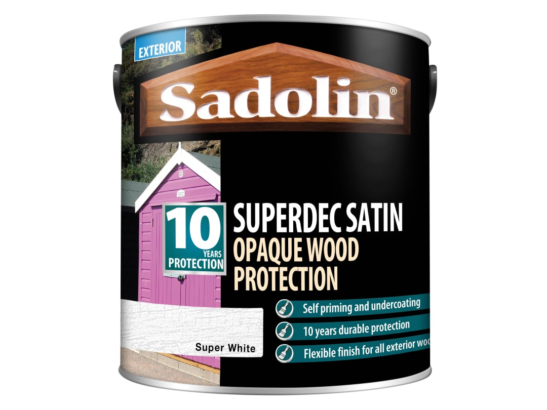 Sadolin Superdec Satin White 2.5L 5028826