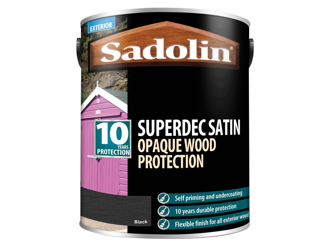 Sadolin Superdec Opaque Wood Protection Black Satin 5 litre 5028830
