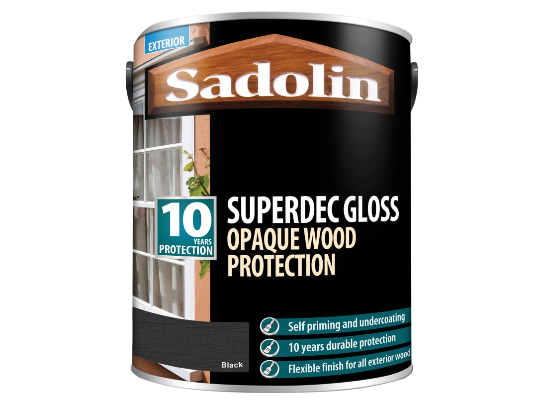 Sadolin Superdec Opaque Wood Protection Black Gloss 5 litre 5028855