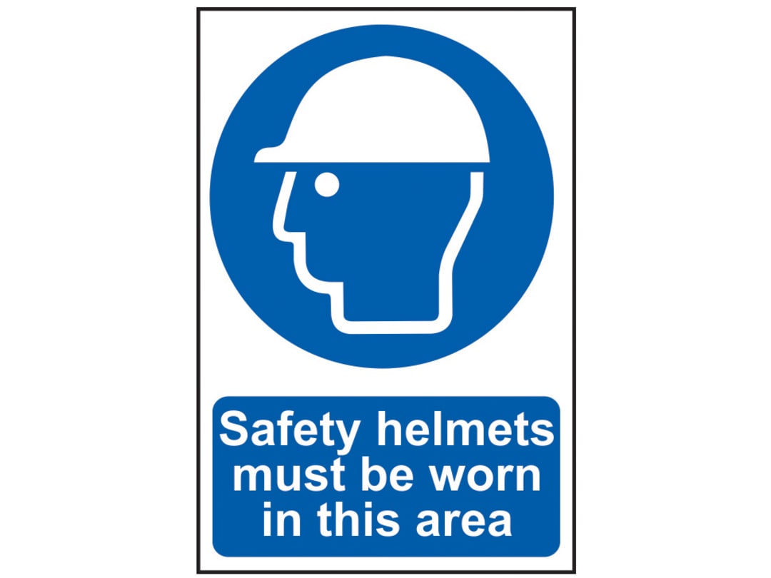 Scan Safety Helmets Must Be Worn in This Area - PVC Sign 200 x 300mm 0002