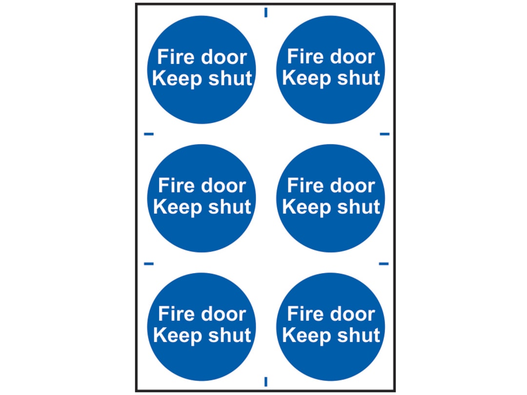 Scan Fire Door Keep Shut - 6 PVC Signs 100 x 100mm 0151