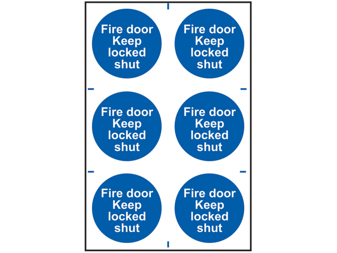Scan Fire Door Keep Locked Shut - 6 PVC Signs 100 x 100mm 0153