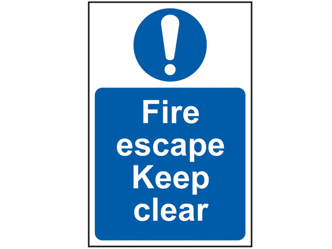 Scan Fire Escape Keep Clear - PVC Sign 200 x 300mm 0158