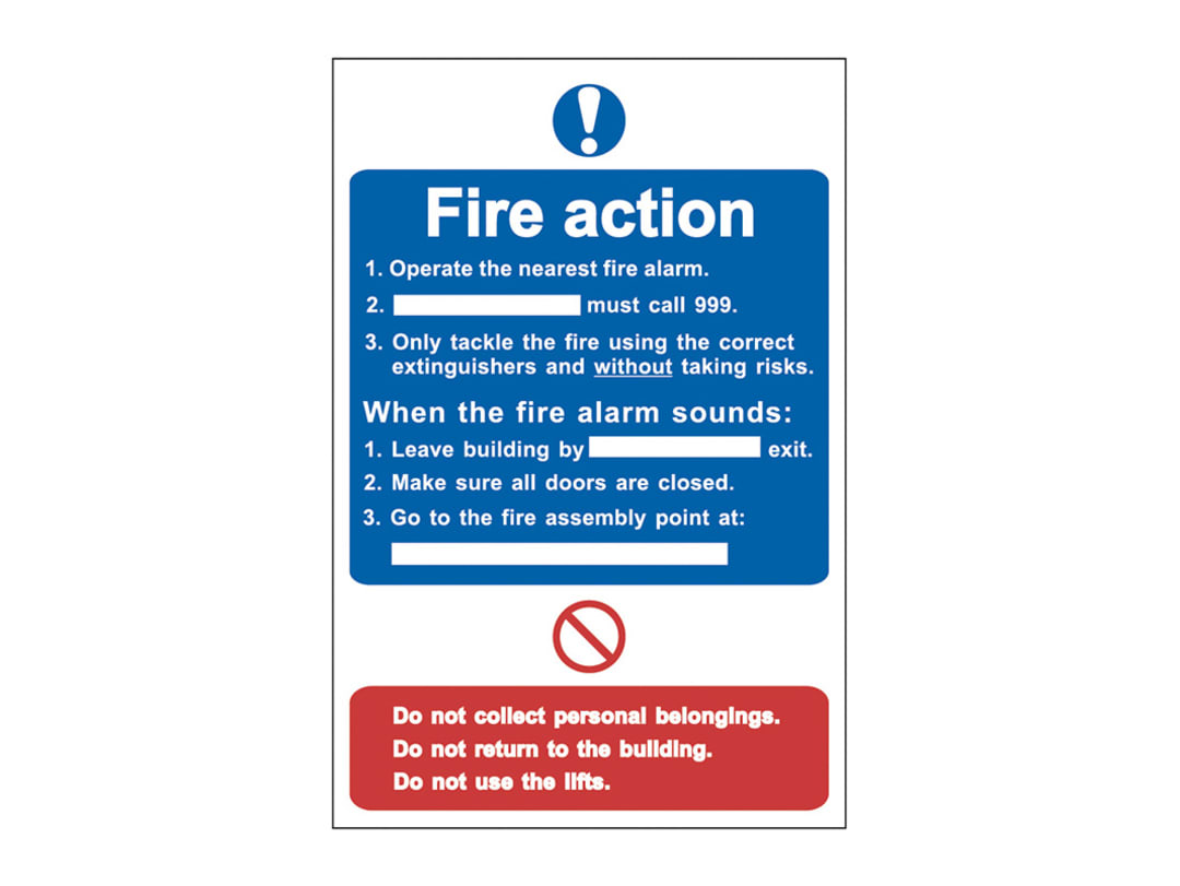 Scan Fire Action Procedure - PVC Sign 200 x 300mm 0165