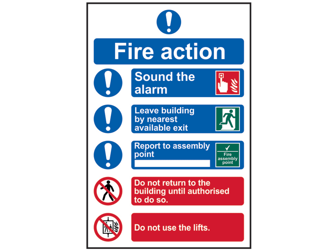 Scan Fire Action Procedure, Style 2 - PVC Sign 200 x 300mm 0178