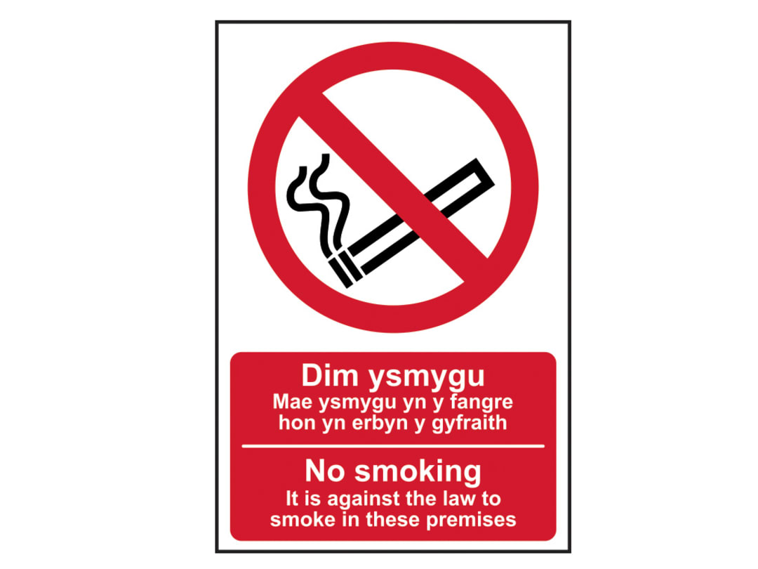 Scan No Smoking Welsh / English - PVC Sign 200 x 300mm 0578