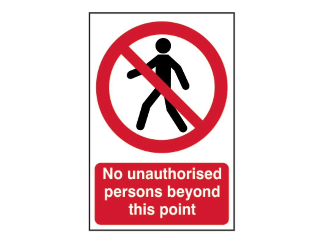 Scan No Unauthorised Persons Beyond This Point - PVC Sign 200 x 300mm 0622