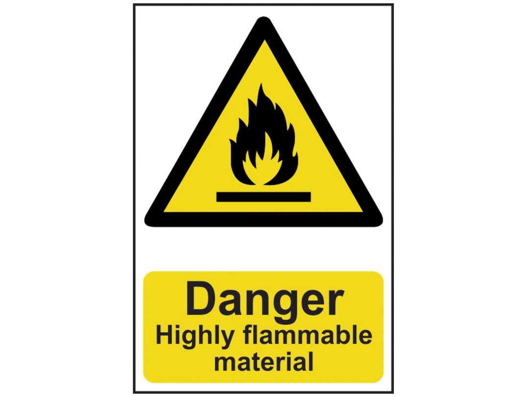 Scan Danger Highly Flammable Material - PVC Sign 200 x 300mm 0901