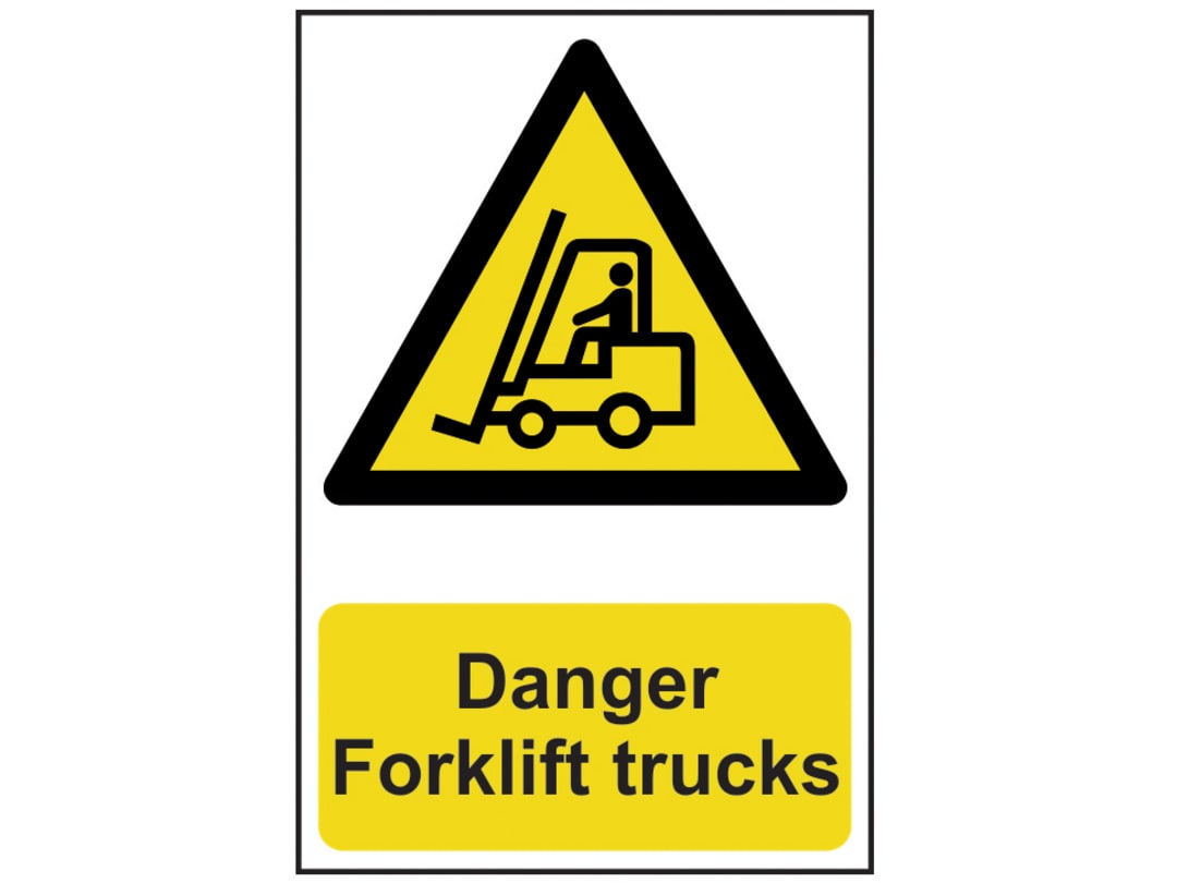 Scan Danger Forklift Trucks - PVC Sign 200 x 300mm 0954