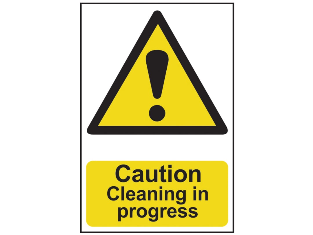 Scan Caution Cleaning In Progress - PVC Sign 200 x 300mm 1114