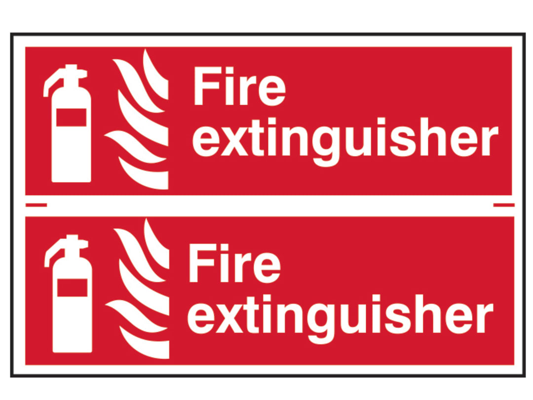 Scan Fire Extinguisher - 2 PVC Signs 300 x 100mm 1351