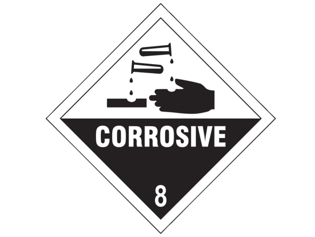 Scan Corrosive 8 - Self Adhesive Vinyl Sign 100 x 100mm 13751