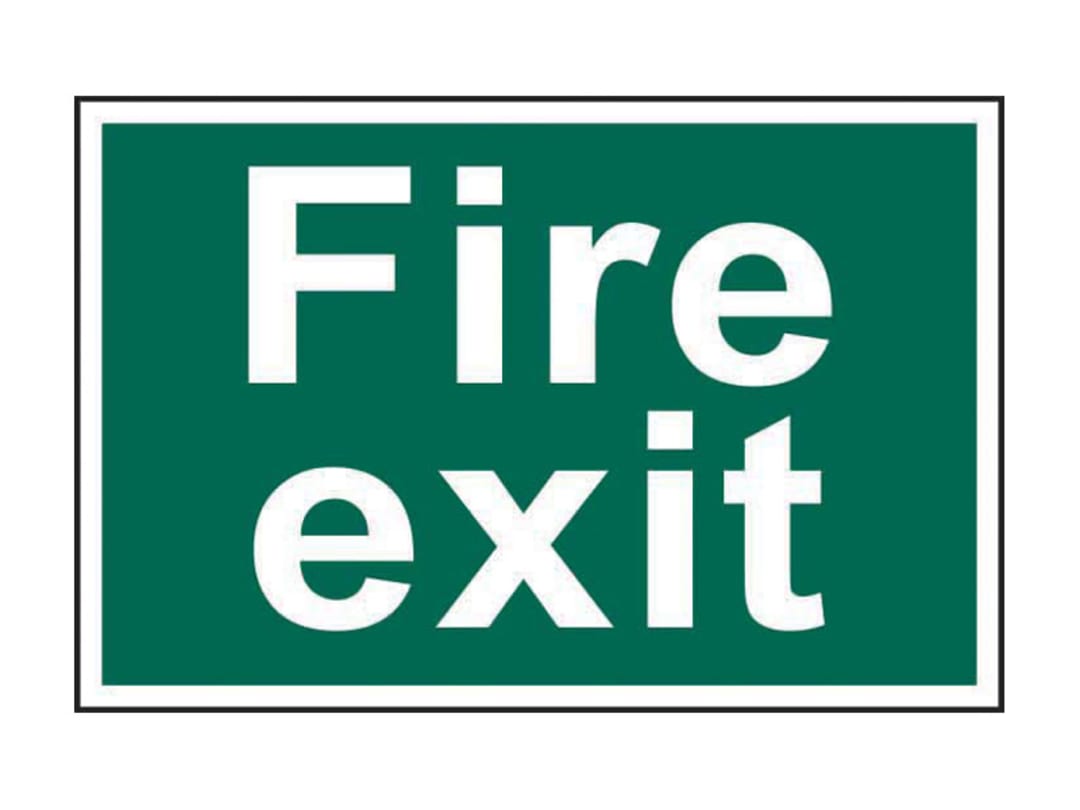 Scan Fire Exit Text Only - PVC Sign 300 x 200mm 1502