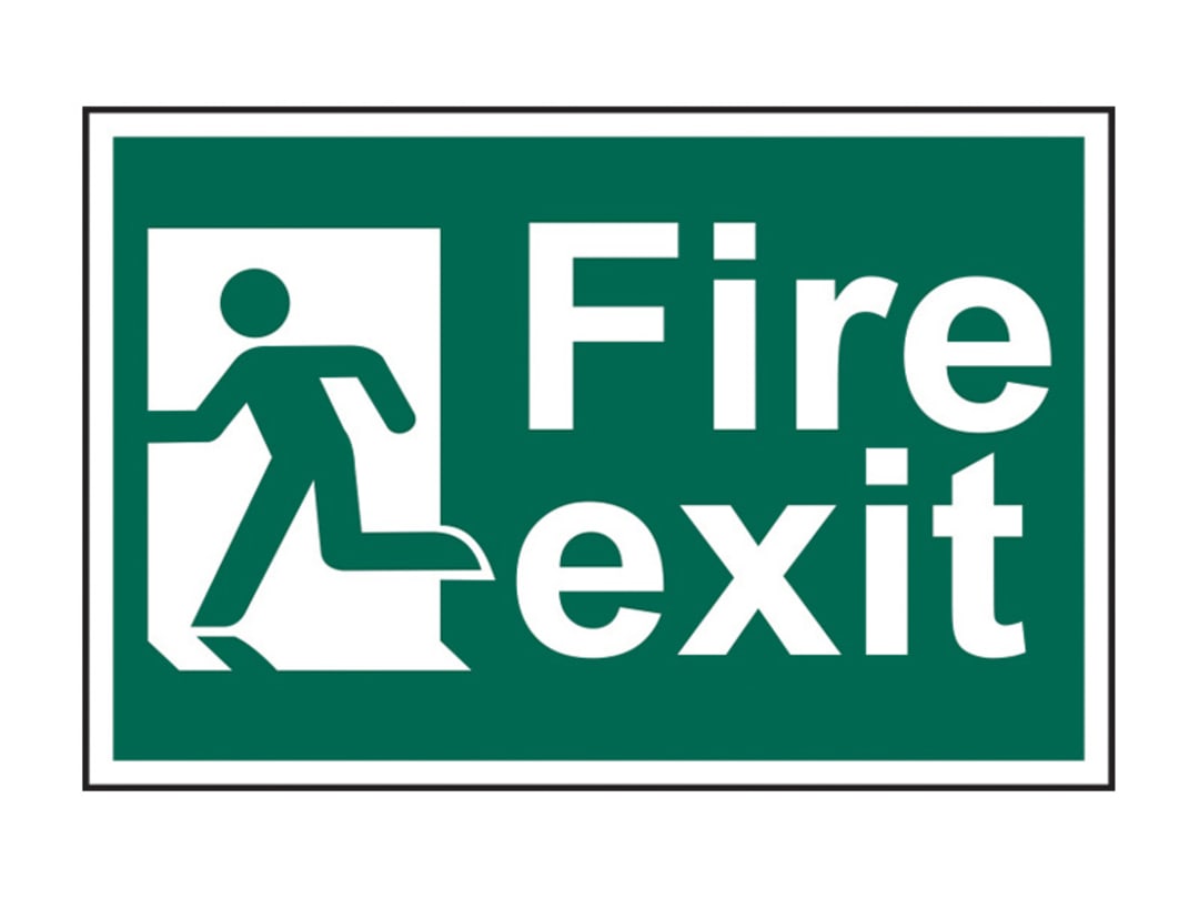 Scan Fire Exit Man Running Left - PVC Sign 300 x 200mm 1508