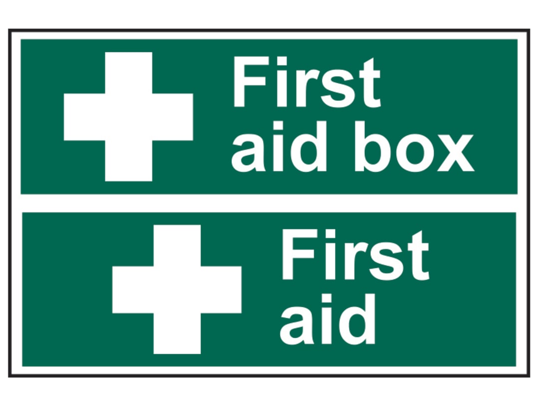 Scan First Aid Box / First Aid - PVC Signs 300 x 100mm 1553