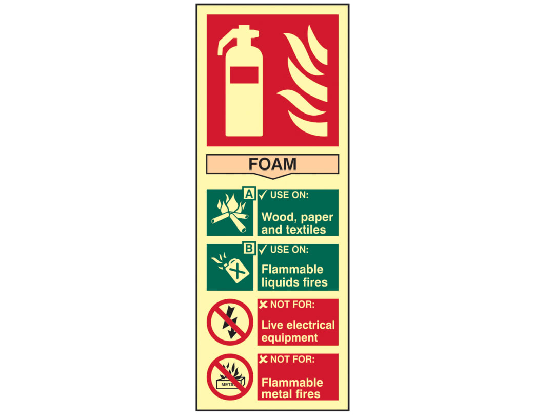 Scan Fire Extinguisher Composite Foam - Photoluminescent 75 x 200mm 1591