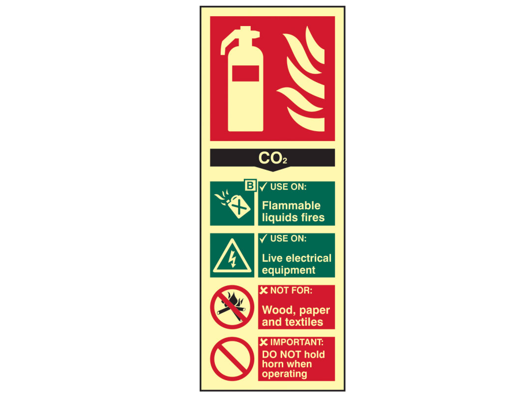 Scan Fire Extinguisher Composite CO2 - Photoluminescent 75 x 200mm 1592