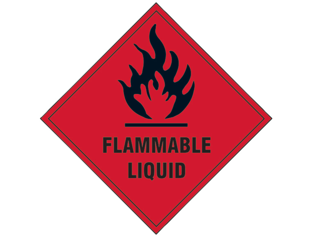 Scan Flammable Liquid - Self Adhesive Vinyl Sign 100 x 100mm 1850S