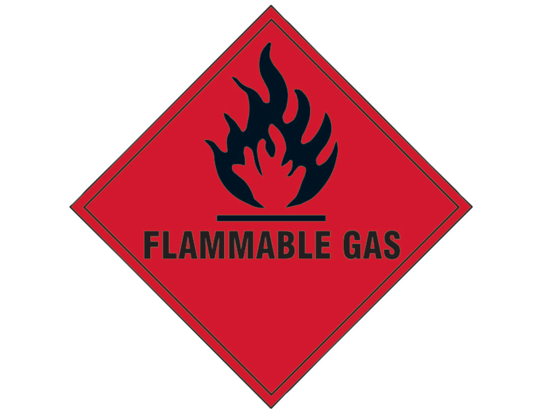 Scan Flammable Gas - Self Adhesive Vinyl Sign 100 x 100mm 1852S