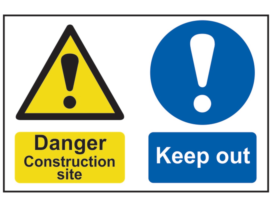 Scan Danger Construction Site Keep Out - PVC Sign 600 x 400mm 4005