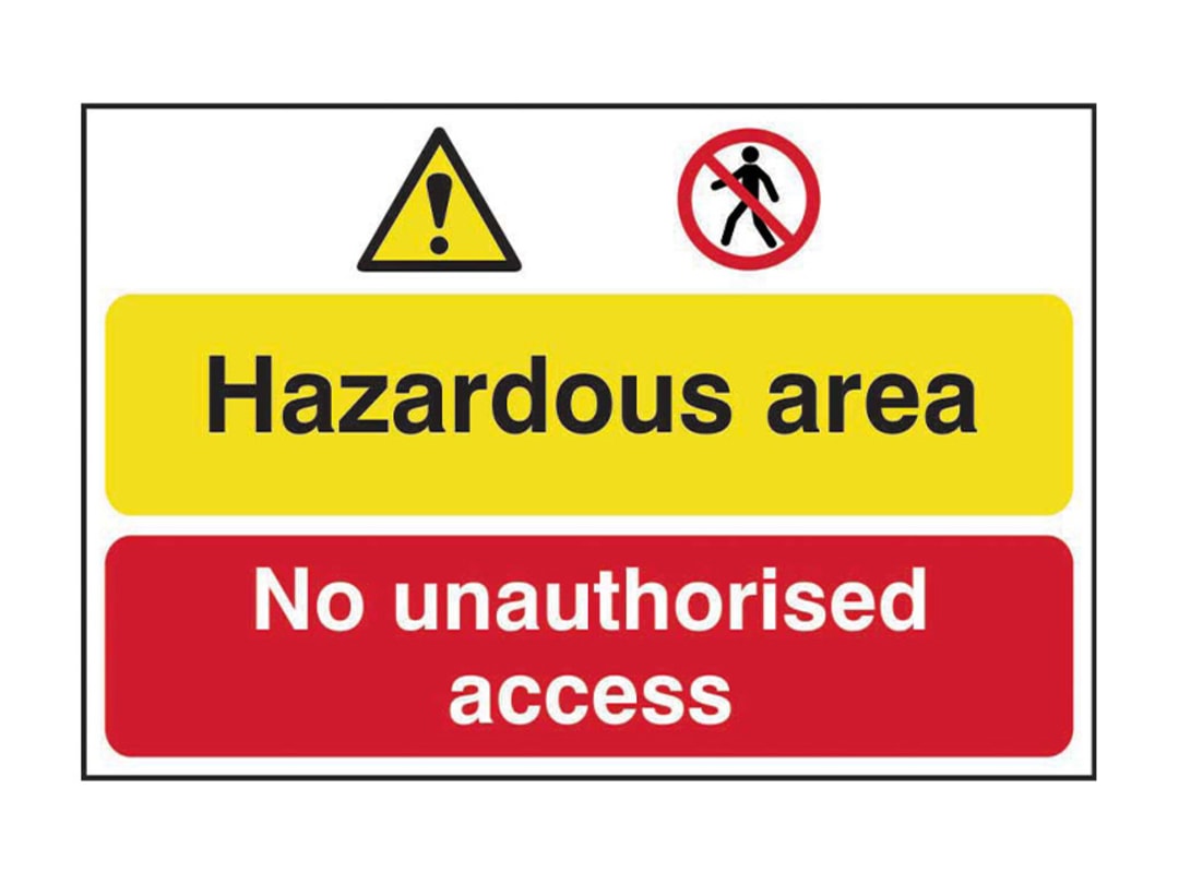 Scan Hazardous Area / No Unauthorized Access - PVC Sign 600 x 400mm 4025