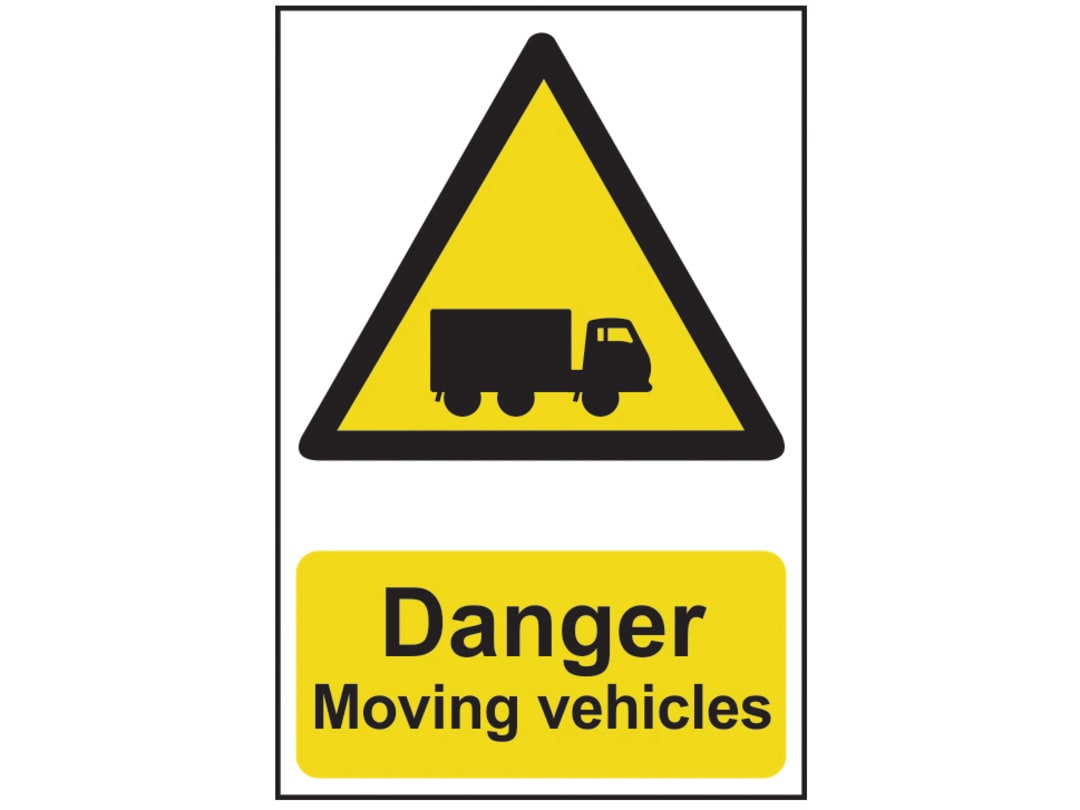 Scan Danger Moving Vehicles - PVC Sign 400 x 600mm 4100